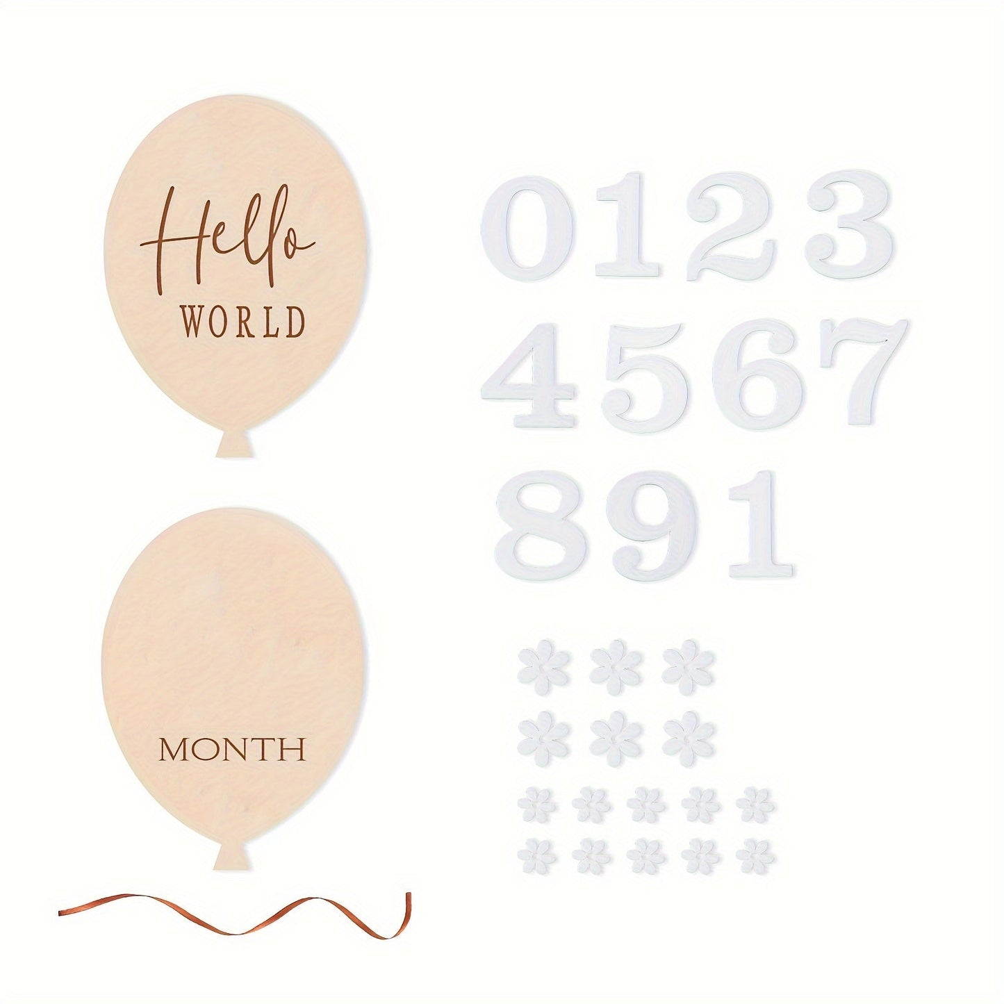 Set of Wooden Milestone Blocks - Perfect for Capturing Birth Month Photos, Cloud-Shaped Mileage Blocks for Decorating with Balloons & Celebrations, Lovely Keepsake for Memories, Ideal Baby Shower Gift