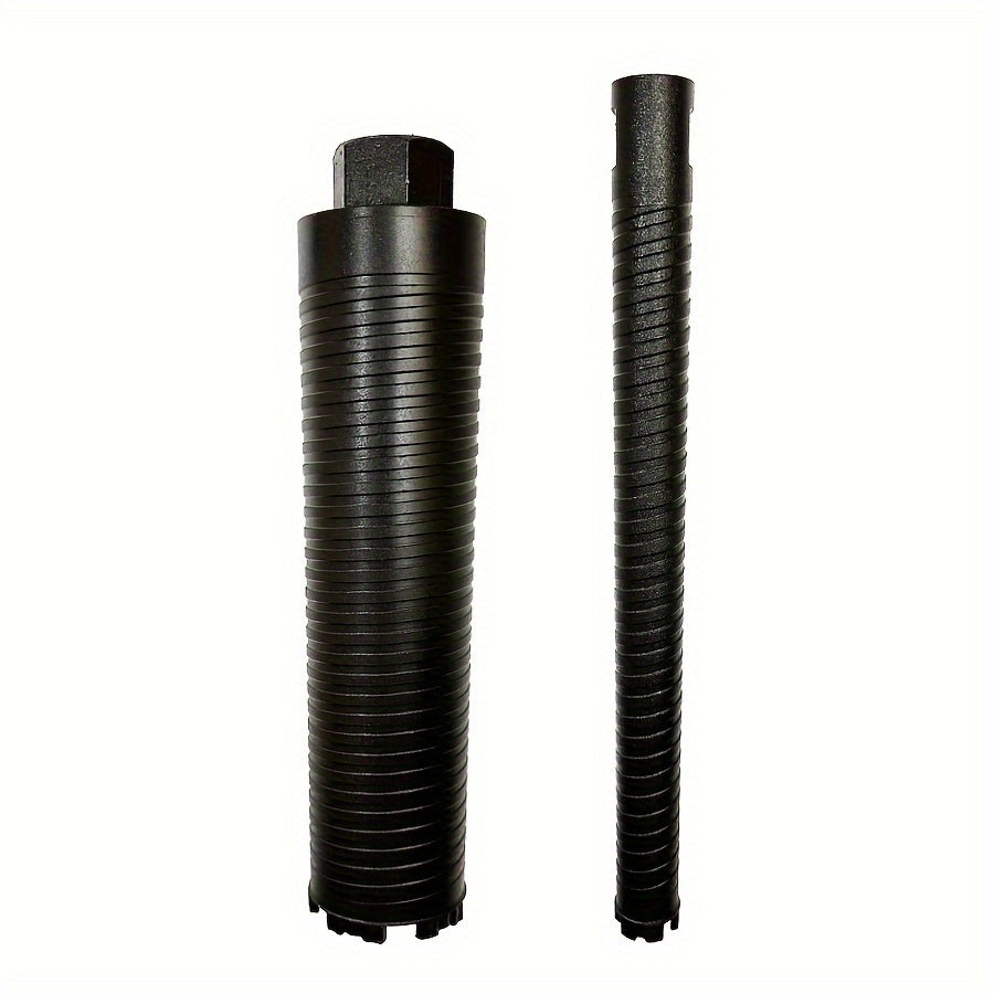 Lie Shanhu M22 Wet/Dry Diamond Core Drill Bits with Steel Bars - Black, Textured Grip for Concrete, Bricks, Blocks & Stones, Durable Painted Finish, Construction Drilling Tools with Ribbed