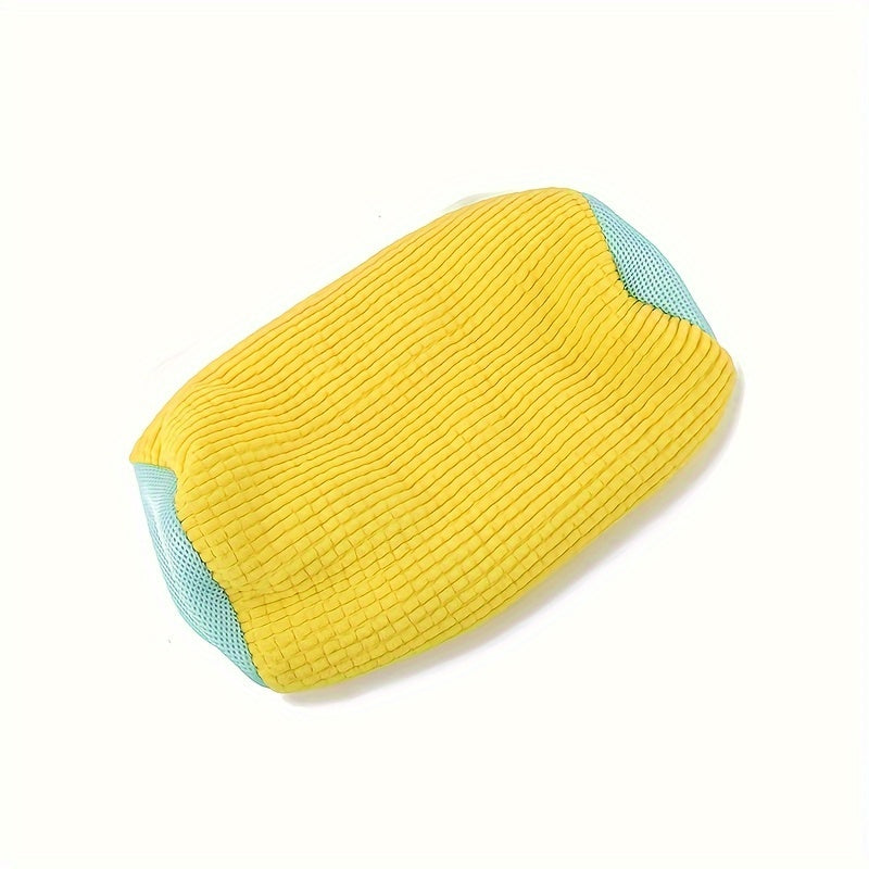 One durable and reusable zippered plush laundry bag designed for washing shoes in the washing machine. Suitable for shoes, sneakers, trainers, tennis shoes, and slippers.