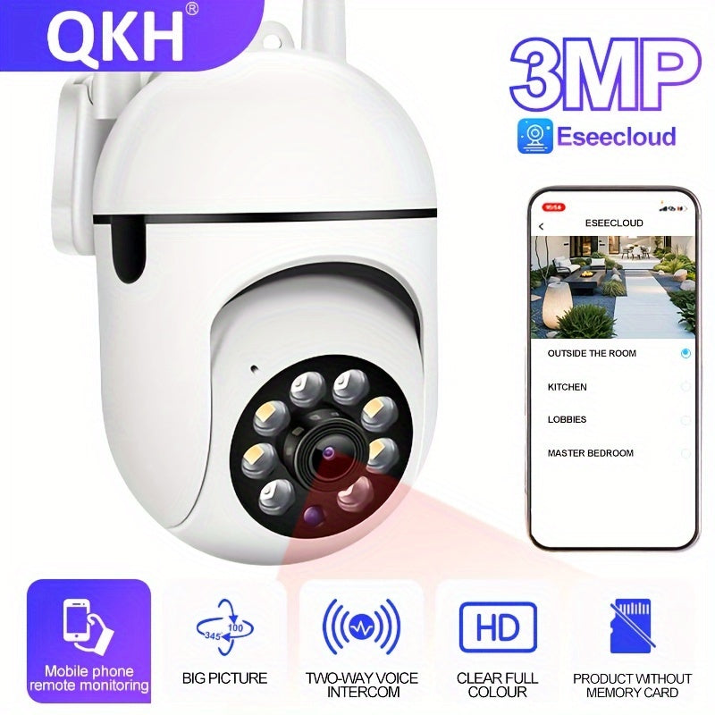 One piece of technology, the QKH 1440P FHD Wireless Security Camera, offers high-definition resolution for indoor use. This camera includes features such as night vision, Wi-Fi connectivity, two-way audio, motion tracking, and can be powered via USB. It