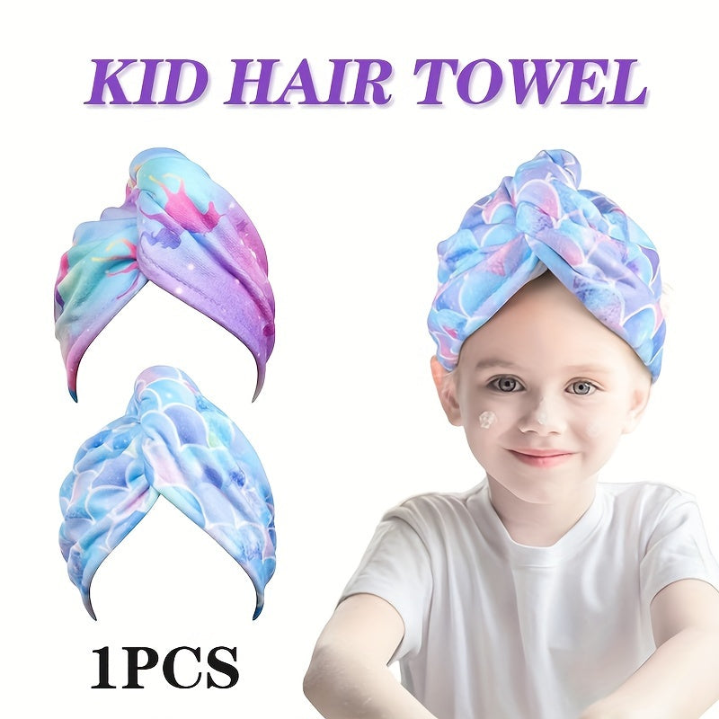 Mermaid-themed Cartoon Microfibre Hair Towel: Wrap, Rapidly Drying Turban