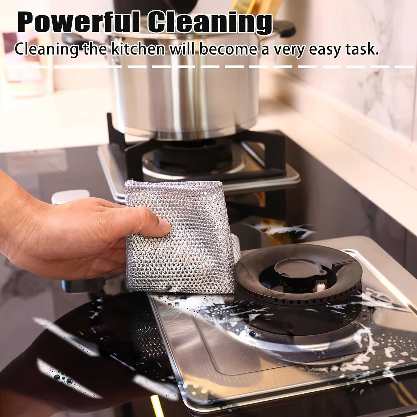 Upgrade your cleaning routine with our 12 or 18 piece Miracle cleaning cloths. These durable mesh cloths are perfect for washing dishes, pots, and stove tops, removing tough stains and grease with ease.