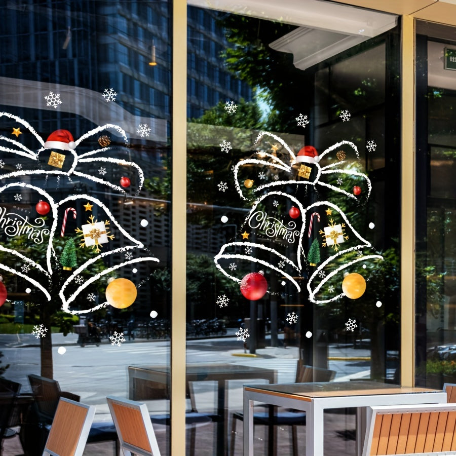 Elevate your seasonal decor with the International Style Christmas Bells Window Cling Decal. This static sticker is perfect for adding a festive touch to your home, shopfront, or commercial display. Bring a touch of holiday cheer to any space with this