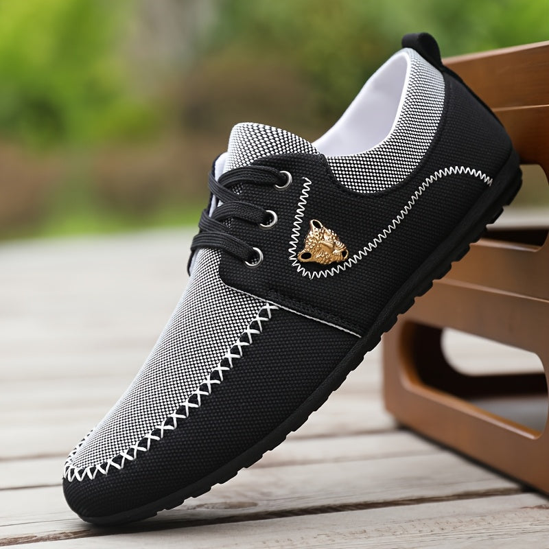 Men's business casual shoes, comfortable and durable. Suitable for all seasons, with non-slip PVC sole and fabric upper.