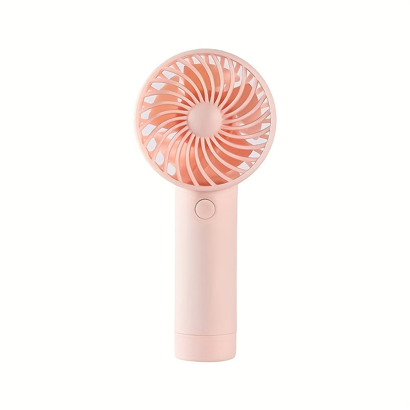 Ideal for both indoor and outdoor use, this portable handheld fan features a 3-speed setting and a 400mAh USB rechargeable battery. With a wearable electric design and button control, this mini fan is made of durable plastic material. It makes the