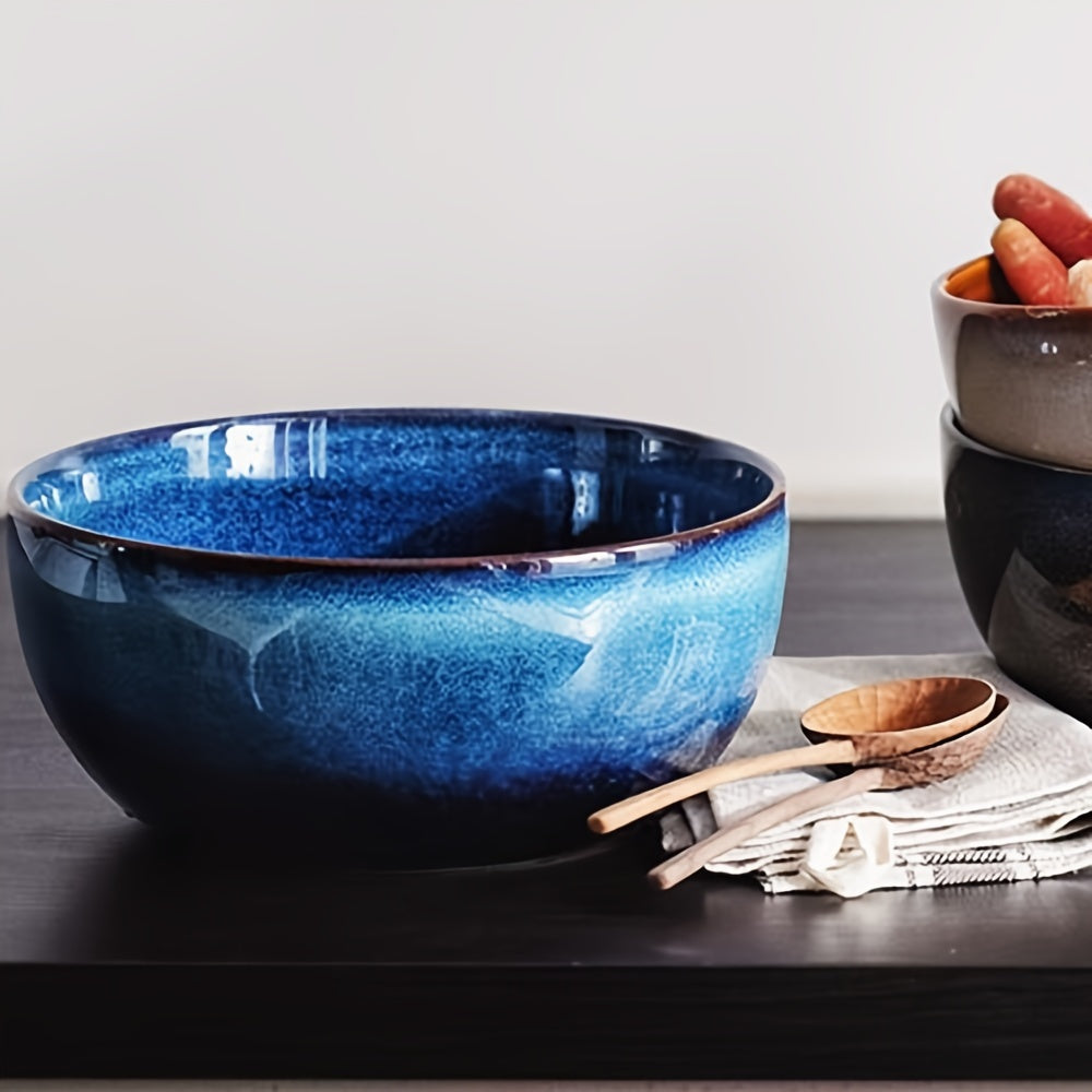 Large Ceramic Bowl from KINGLANG - Ideal for Soup, Salad, Ramen & More - Sturdy Tableware for Kitchen & Restaurant Use