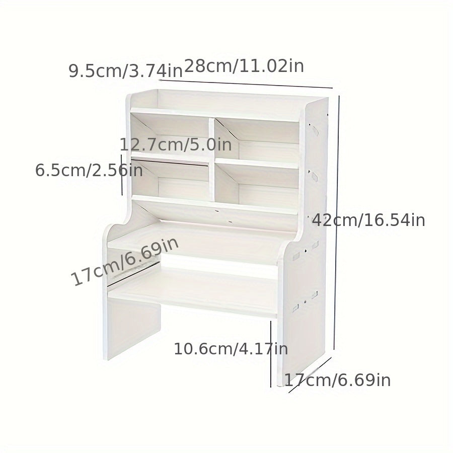 Dorm storage box, desk organizer, student stationery and cosmetics rack, slanted pen holder, double-layer desktop storage rack, dorm bookshelf.