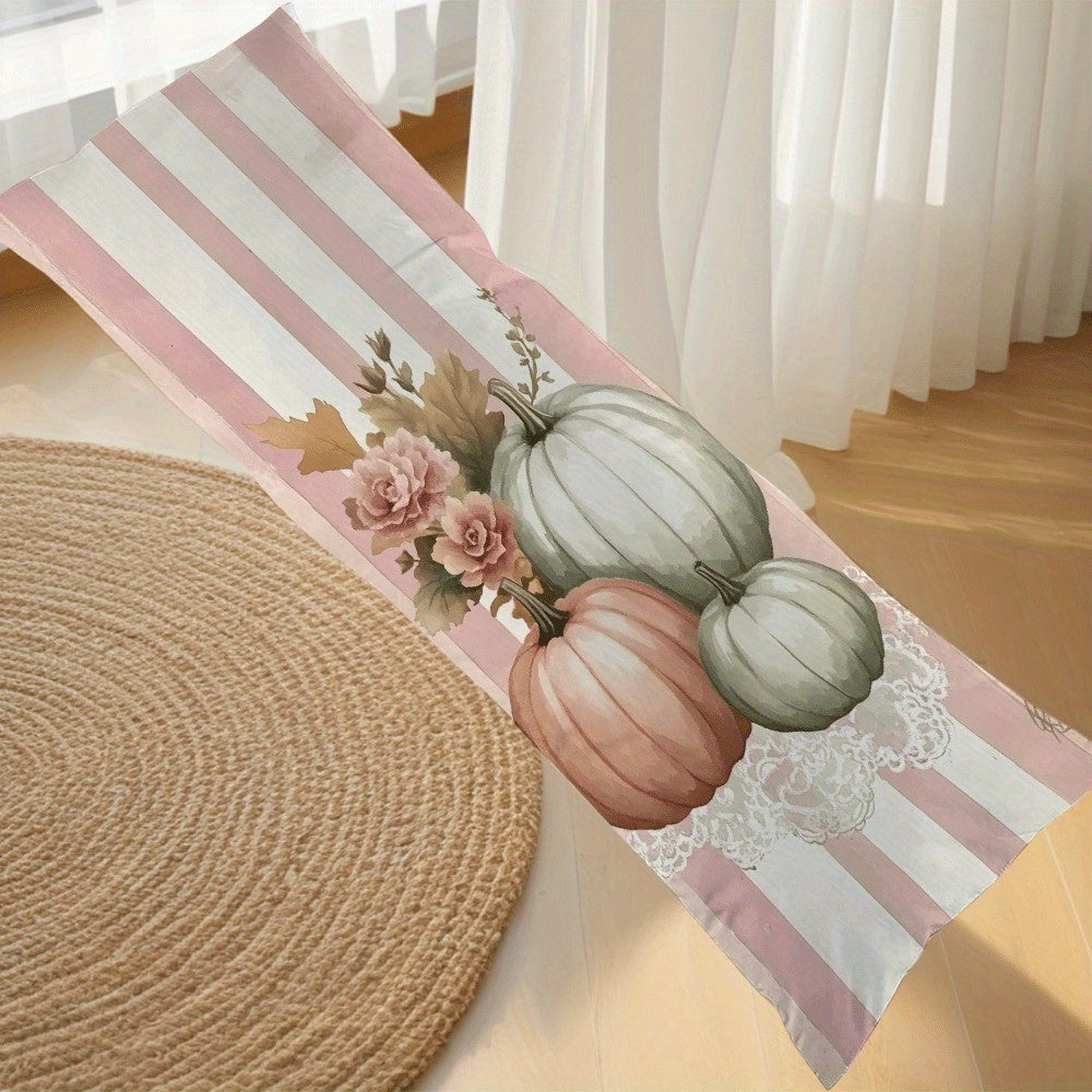 This cozy flannel long pillow cover in a pink pumpkin design measures 137.16x50.8cm. It features a zipper closure and is machine washable, making it perfect for all-season use. The casual style and love theme make it ideal for back sleepers and suitable