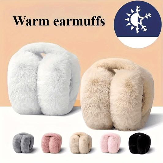 Winter earmuffs for women made of cozy fleece - can be adjusted and folded, providing a windproof, stretchy fit for casual wear and outdoor activities.