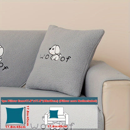 Soft Sherpa sofa cover, pet-friendly, non-slip, machine washable.