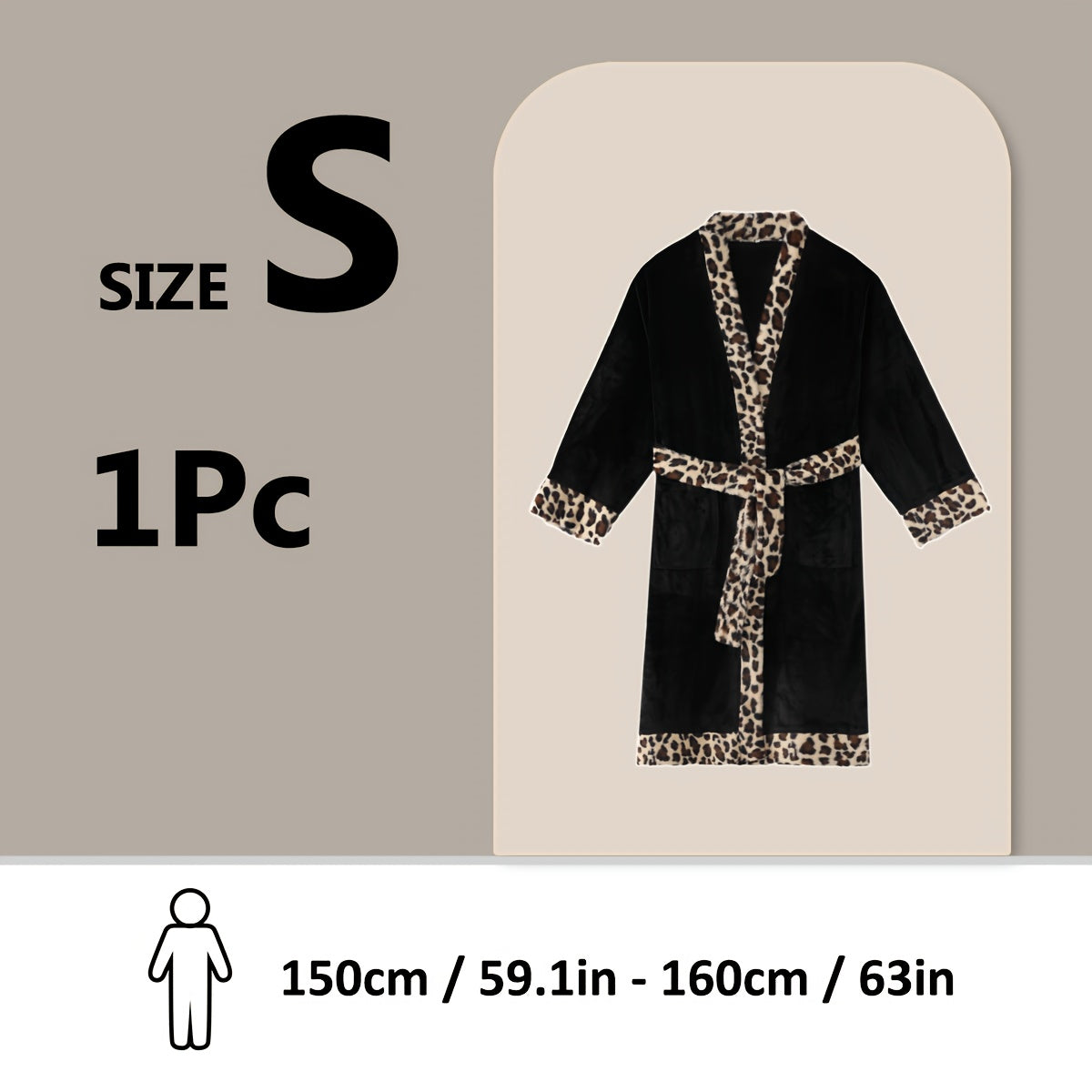 Soft unisex bathrobe with animal print trim, polyester & polyamide blend, machine washable, character themed.