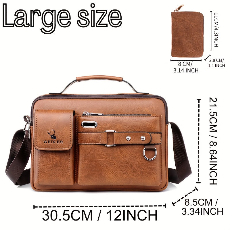 WEIXIER shoulder bag set includes satchel, casual bag, card holder wallet with multi-card slots.