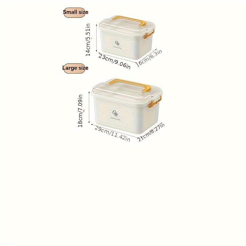 Waterproof multi-layer medicine storage box for home and travel, durable plastic organizer.