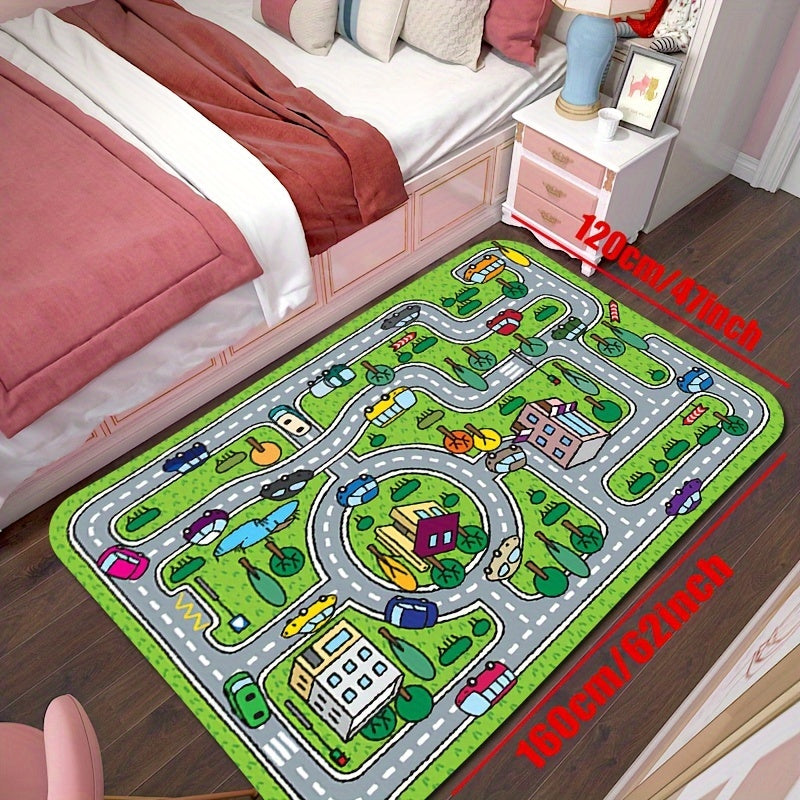 Large Cute Cartoon Pattern Game Area Rug for Living Room Bedroom and Game Room, Non-Slip Floor Mat, Home Decor