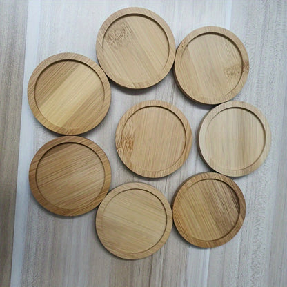 Bamboo Coaster for 1 Cup, Round Water Cup Insulation Mat, Bamboo Tea Cup Mat