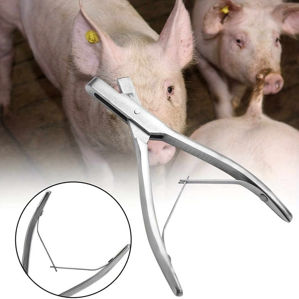 Stainless Steel Ear Tagging Pliers: Ergonomic and Durable V-Shaped Tool for Farm Identification and Marking