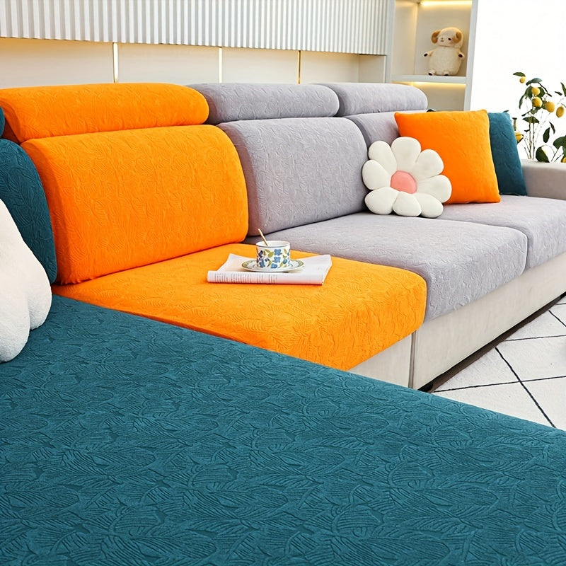 Thick Jacquard sofa cushion cover with elastic-band, perfect furniture protection for bedroom, office, or living room.