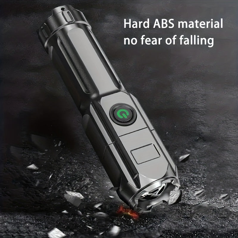 Portable telescopic flashlight with powerful zoom capabilities for outdoor and home use.