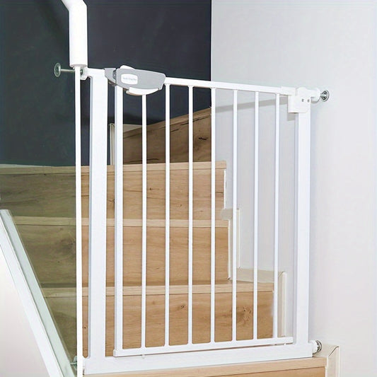 1pc Dog Gate for Doorways and Stairs with Auto Close Walk Thru Feature, Easy Installation for Indoor/Outdoor Use.