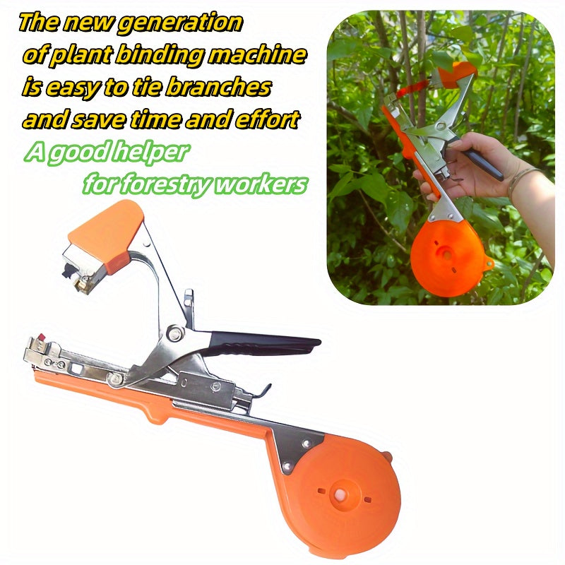 Plant tying machine for binding grape tomatoes, cucumbers, eggplants, peppers, and vines. Ideal for garden and agricultural use.