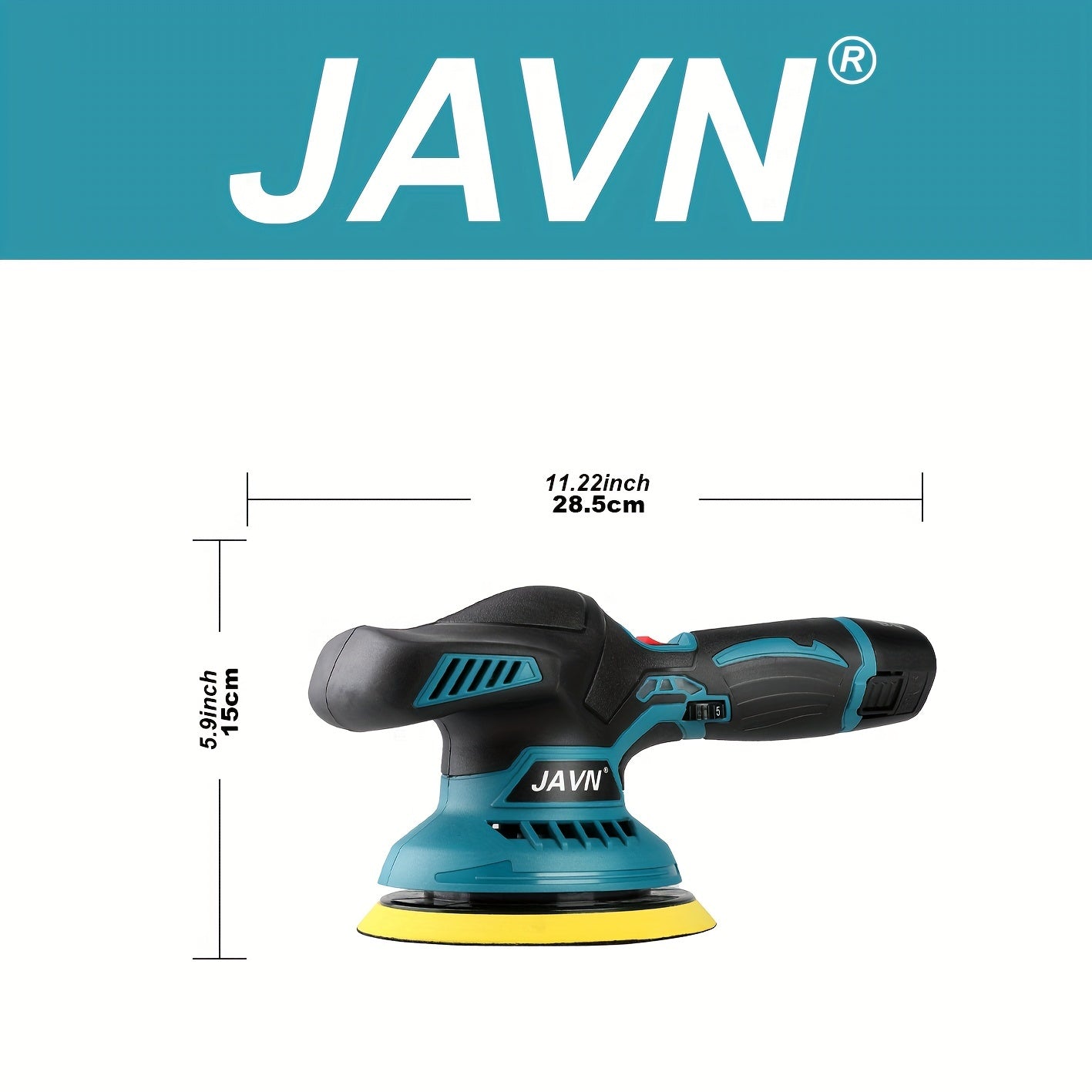 JAVN 5000RPM Cordless Mini Polisher with 6 Gears and Adjustable Speed, ideal for car polishing, waxing, and repairs. USB Charging.