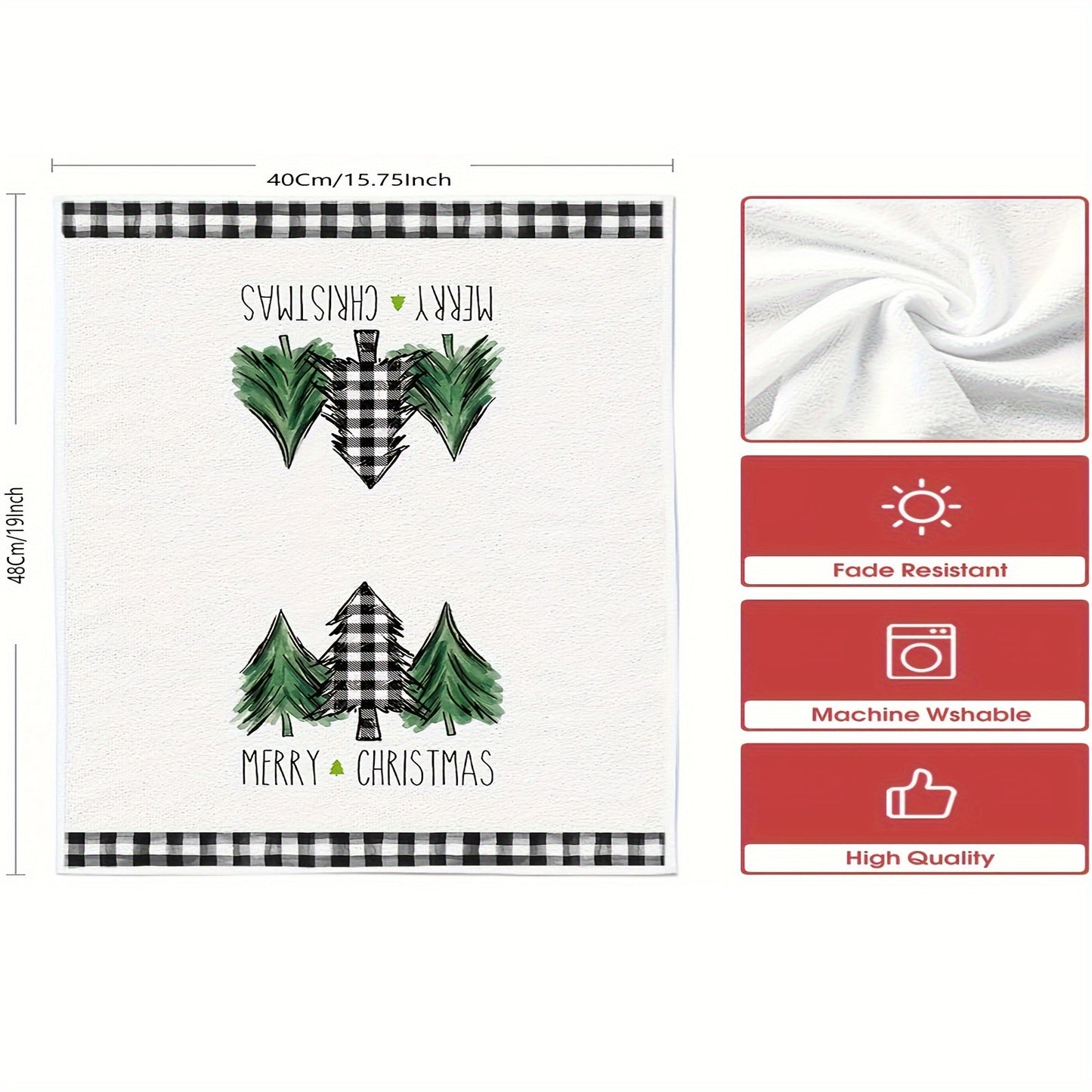 2/4Pcs Christmas Hand Towels with Truck Christmas Tree Plaid Print - Perfect for Kitchen and Dining Table Decor or as Housewarming Gifts.