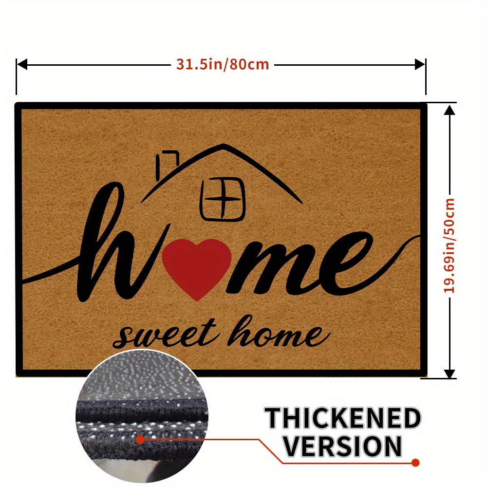 One-piece non-slip Welcome Door Mat designed for indoor and outdoor use. Machine washable and suitable for multiple areas such as family room, living room, kitchen, bedroom, farmhouse, hallway, and laundry room. Perfect for keeping your floors clean and