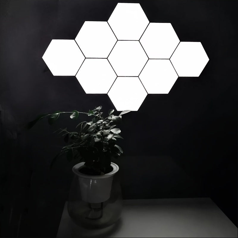 Touch control hexagonal LED wall light with touch night light, energy efficient and easy to use.