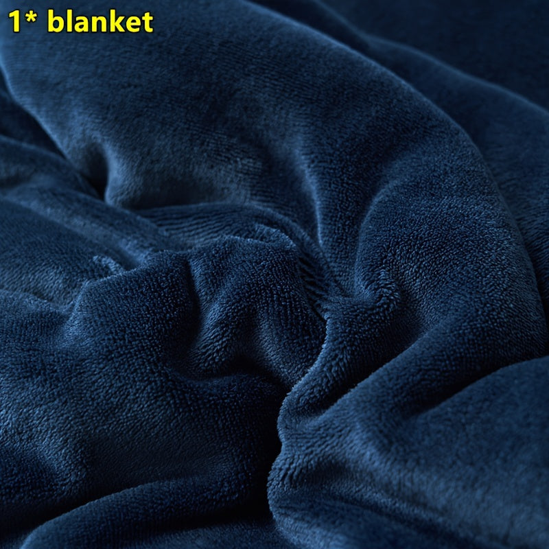 This versatile double-layer blanket, made of luxurious milk velvet and lamb velvet, is perfect for both indoor and outdoor use in your home.