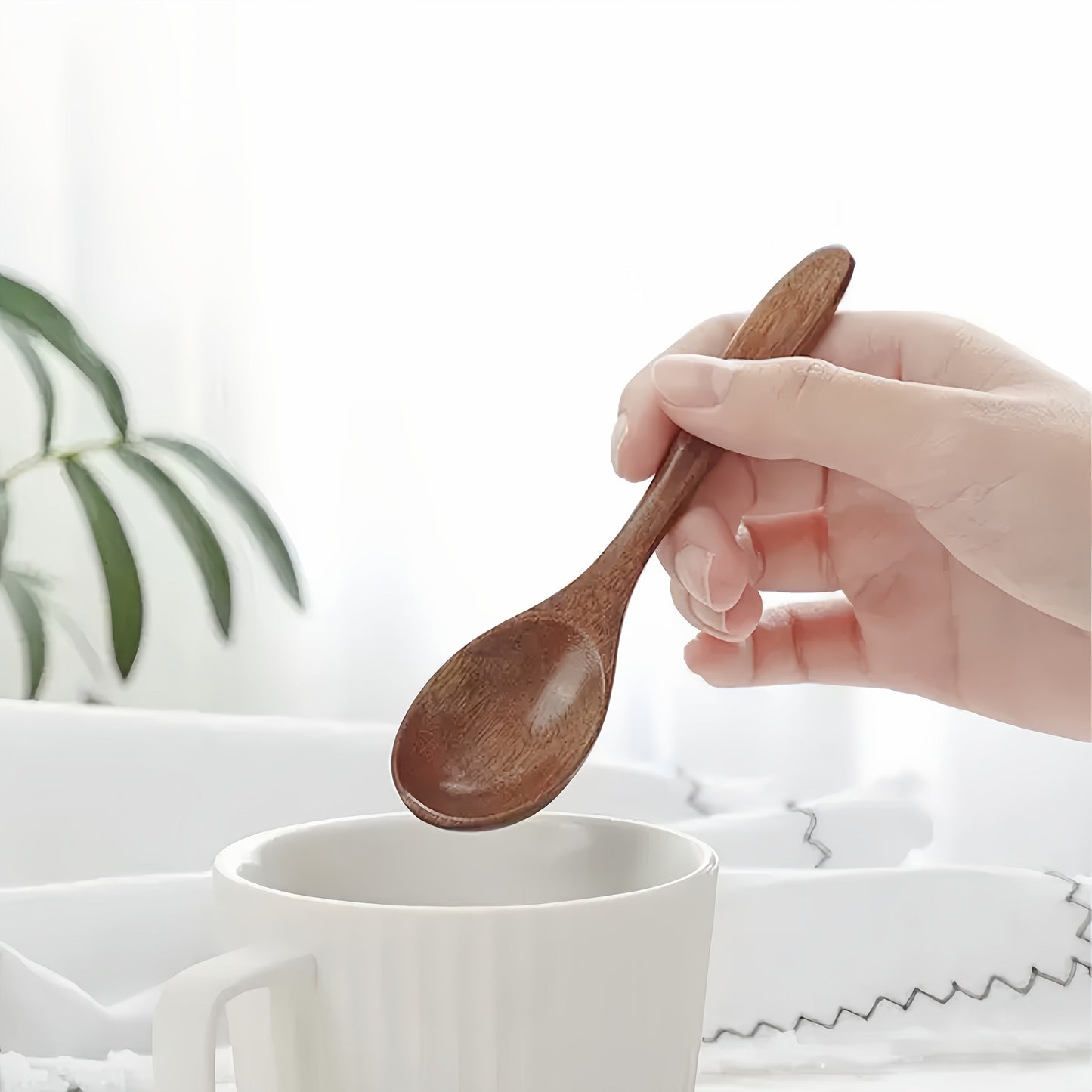 Handcrafted Japanese Solid Wood Spoon - Ideal for Various Uses such as Soup, Porridge, Coffee, Honey, and Desserts - Smooth and Polished Finish - Perfect for Home Cooking