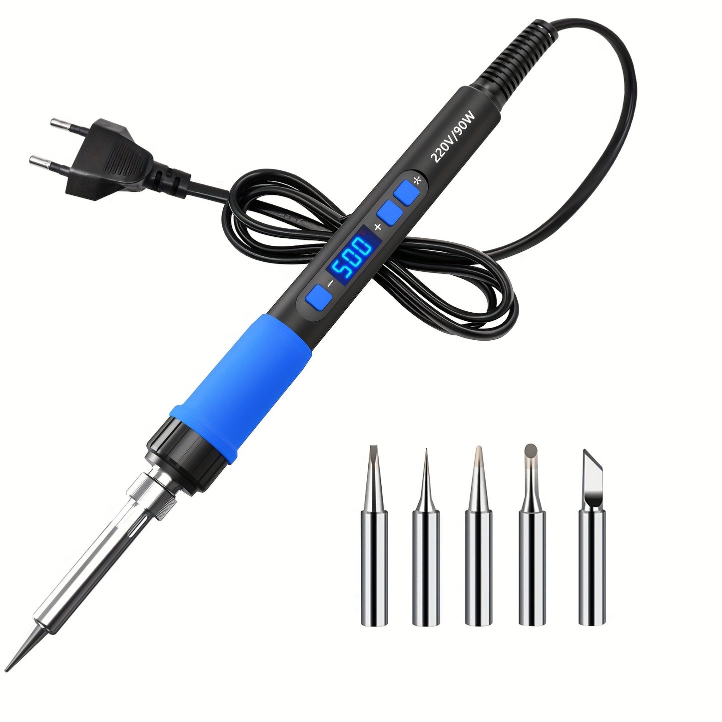 ILIBILIB 90W Smart Soldering Iron Kit with LCD Display, Adjustable Temperature, Rapid Heat, Non-Slip Grip, Ideal for DIY & Repairs, Blue