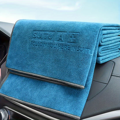 Highly absorbent microfiber towel for car washing, suitable for interiors and glass.