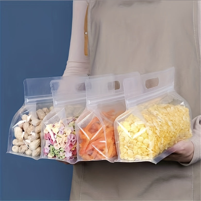 Reusable Silicone Leakproof Food Storage Bags - Set of 5 for Nuts, Grains, Vegetables, Fruits, and Snacks. Perfect for Organizing in the Kitchen or Travel.