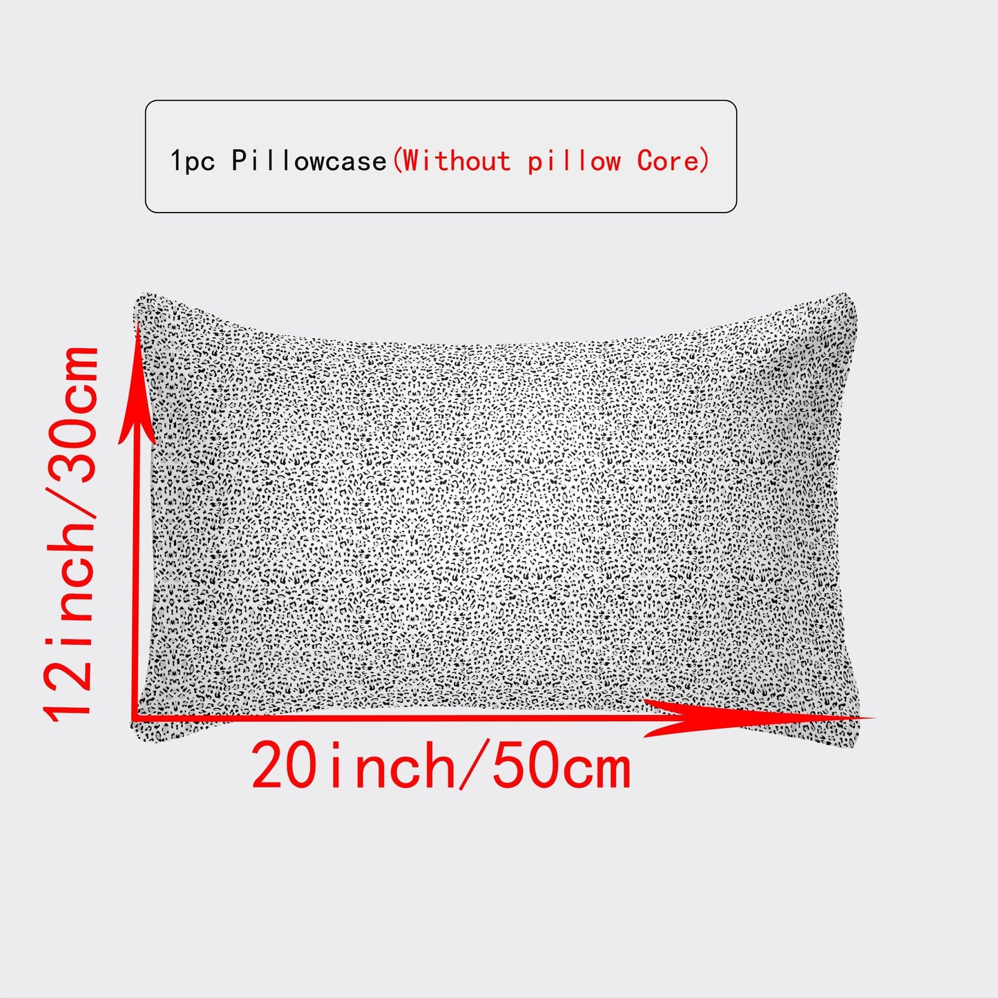 Luxurious Pillowcase with Envelope Closure - Available in Various Sizes (30x50cm to 50x75cm) - Stylish Designs in White, Gray Plaid, Red Plaid, Green Botanicals, Leopard Print, and Geometric Patterns - Suitable for Every Season, Great for Home Decor Gifts