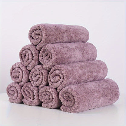 10 professional microfiber towels - 60x30cm, soft, highly absorbent for car washing and automatic drying.