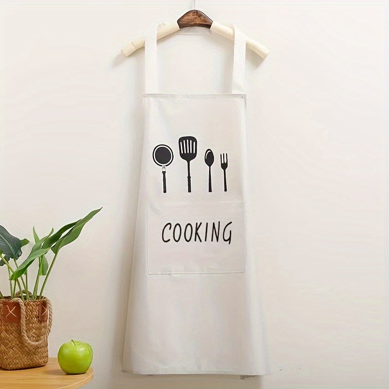 Waterproof plastic apron with convenient pockets for kitchen and restaurant use. Stain-resistant and unisex design.