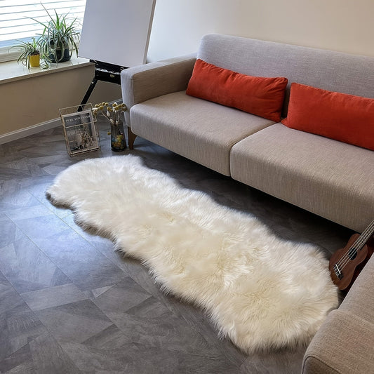 Soft and fluffy sheepskin carpet in 1 piece - Non-slip artificial fur carpet perfect for bedroom, living room, and game room - Can be washed and is highly durable - Ideal for home decoration and dormitory use.