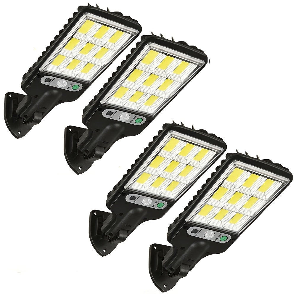 Ankriyul 4pcs Solar Motion Sensor Lights with Controller - Ideal for Garden, Garage, and Backyard