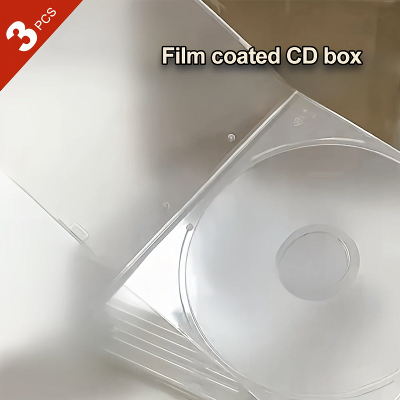 Set of 3 clear plastic CD storage boxes made with unprinted acrylic, strong and long-lasting cubby shelf organizers for CDs, albums, and video game collections. Easy tool-free assembly for showcasing in the living room, made from non-wooden material.