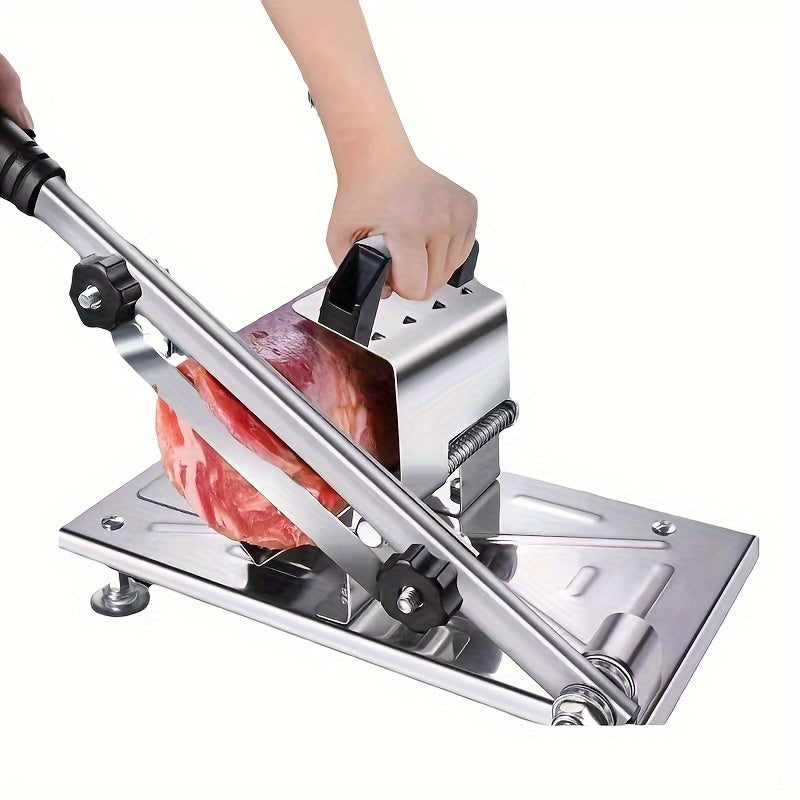 Effortlessly slice beef, mutton, venison, and ginseng with this stainless steel meat slicer - no electricity needed!