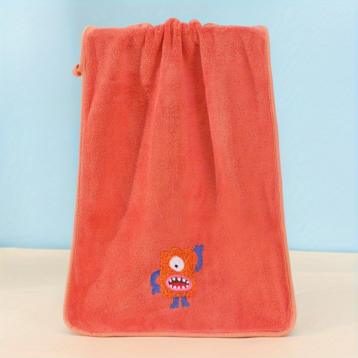 5 Cartoon Coral Fleece Hand Towels - Absorbent and Cozy for Bathroom Essentials.