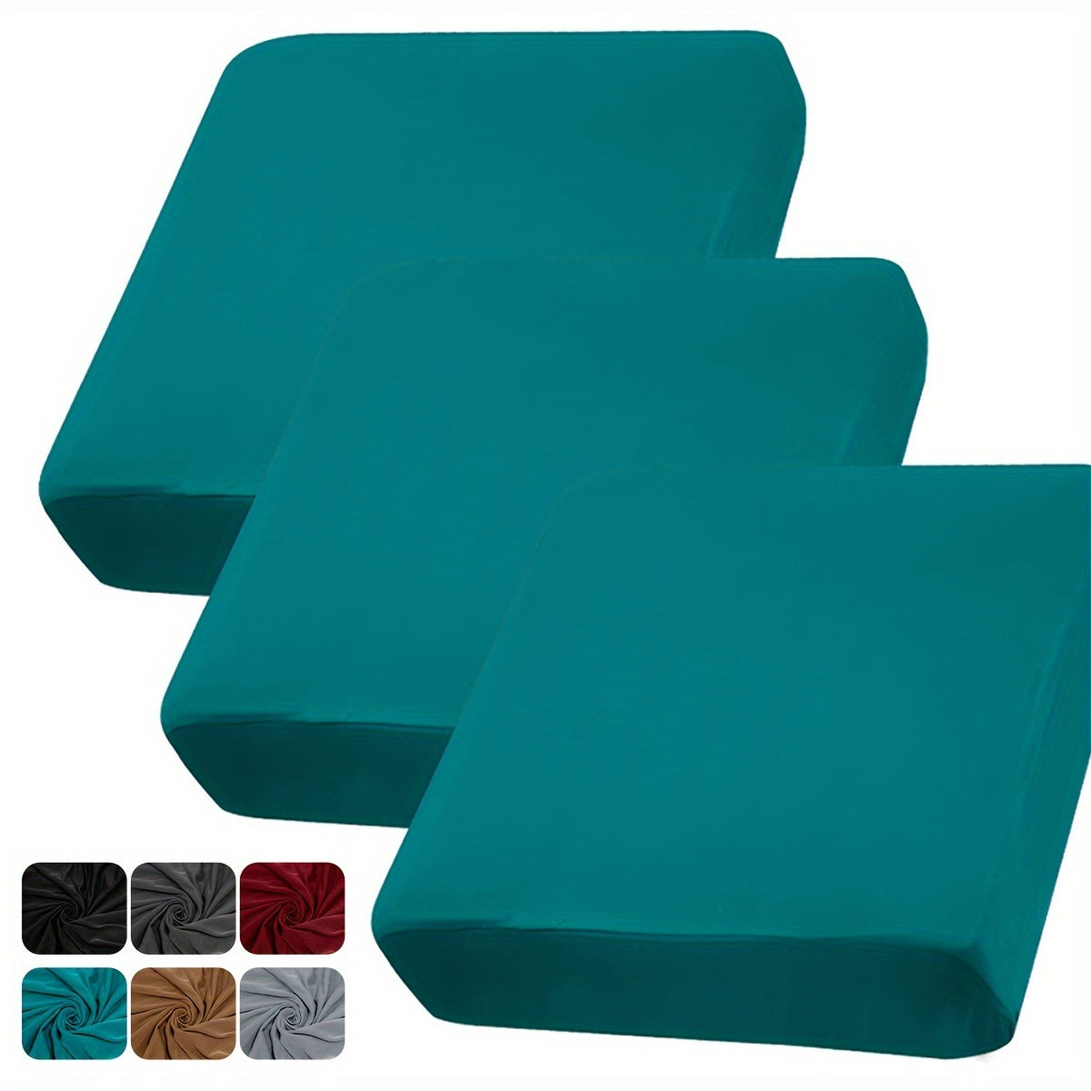 Solid color sofa cushion cover set with high elasticity, individually replaceable. Suitable for all seasons, perfect furniture protector for bedroom, office, living room.