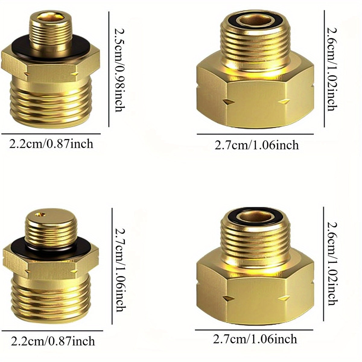 European Style Cylinder Connection Adapter Transition Takeover - Set of 4 pieces with numbers 1, 2, 3, and 4.