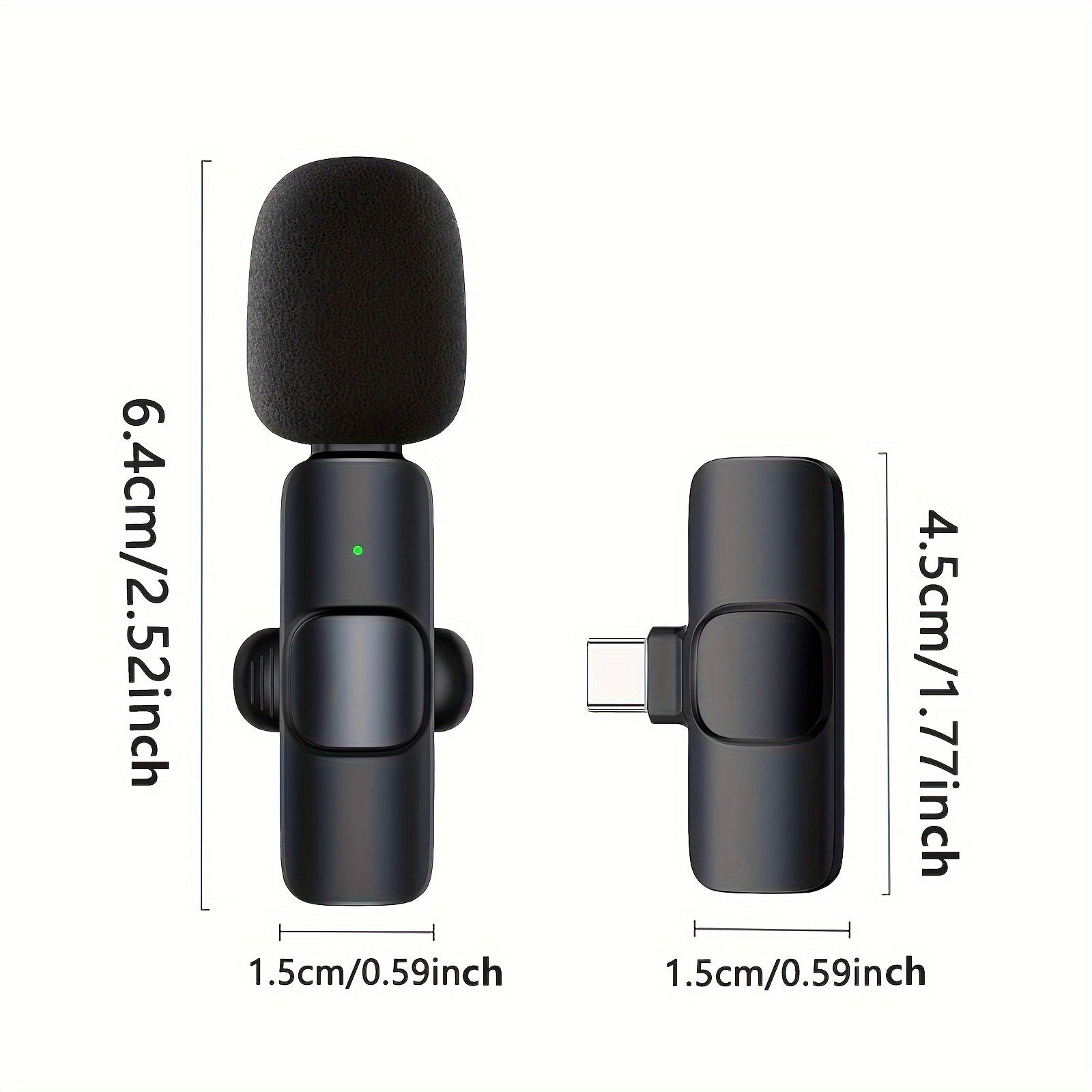 Professional wireless omnidirectional capacitive recording microphone with TYPE-C charging interface for smart phones, laptops, interviews, video podcasts, and vlogs.