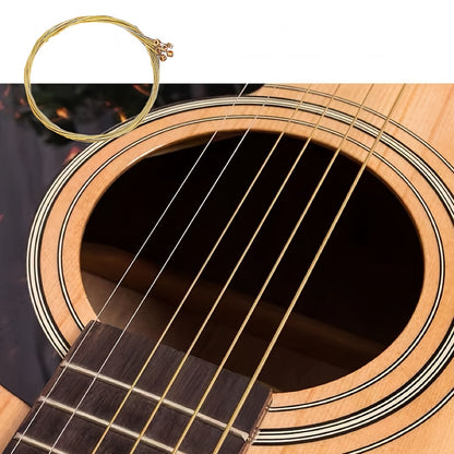 6-Pack Durable Acoustic Guitar Strings Set - Copper Core Steel Strings for Acoustic Guitars - High-Quality Accessories