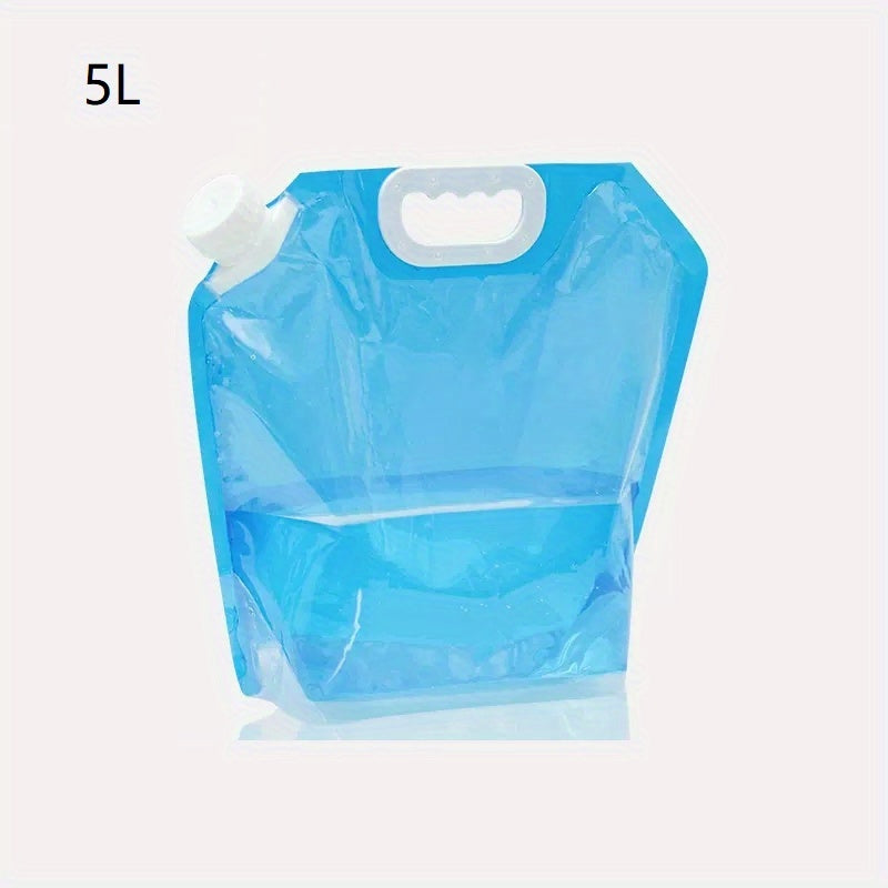 Portable collapsible water container bag - 5.68L/11.36L clear plastic storage jug for outdoor adventures and emergency preparedness. Ideal for hiking, picnics, BBQs, and more. Convenient and easy to carry.