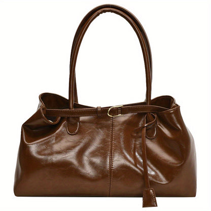 Fashionable faux leather hobo shoulder bag for women