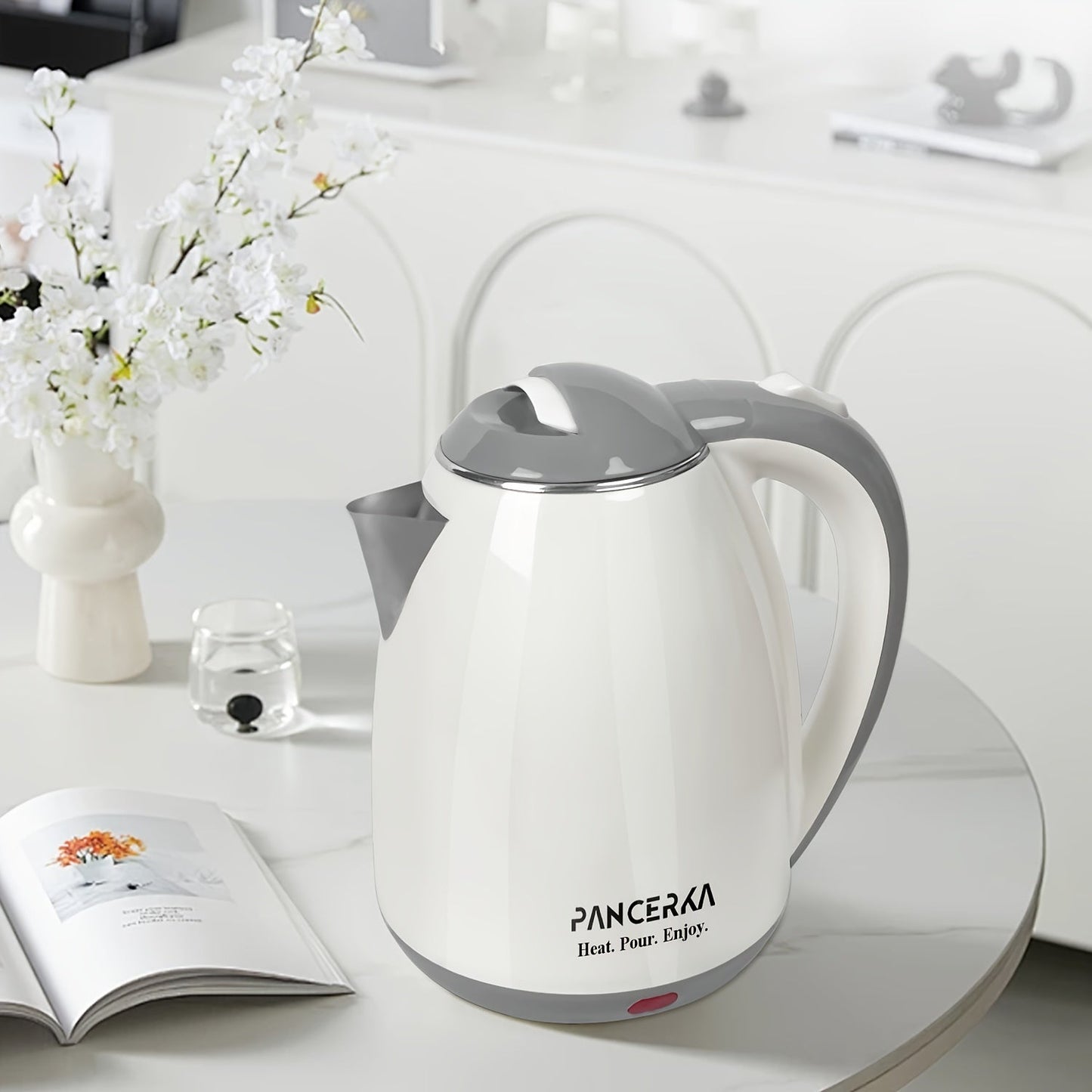 Electric Kettle by PANCERKA - 1.8L Capacity, 1500W Power, BPA-Free, Rapid Boil with Automatic Shut-Off & Anti-Scald Technology, Perfect for Brewing Coffee & Tea (EU Plug)