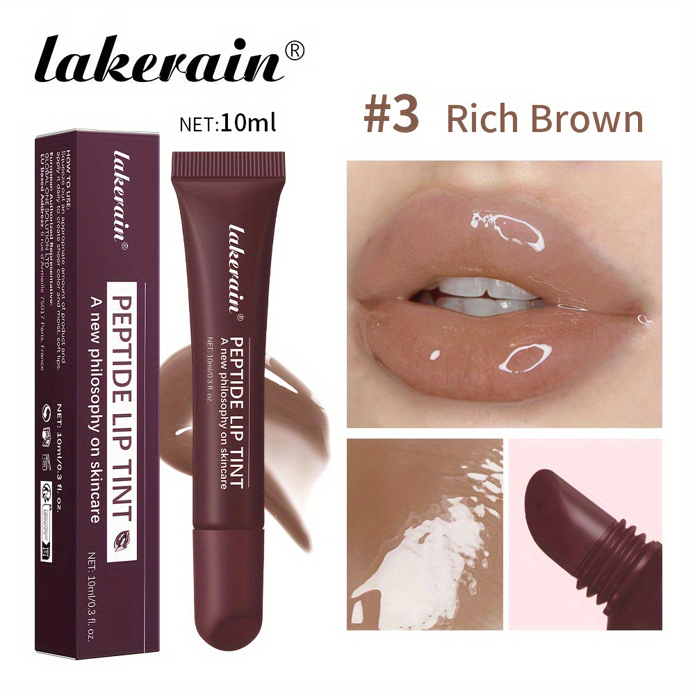 Lakerain Peptide Lip Tint - Tinted Lip Oil - Hydrating Formulas, 4 Colours