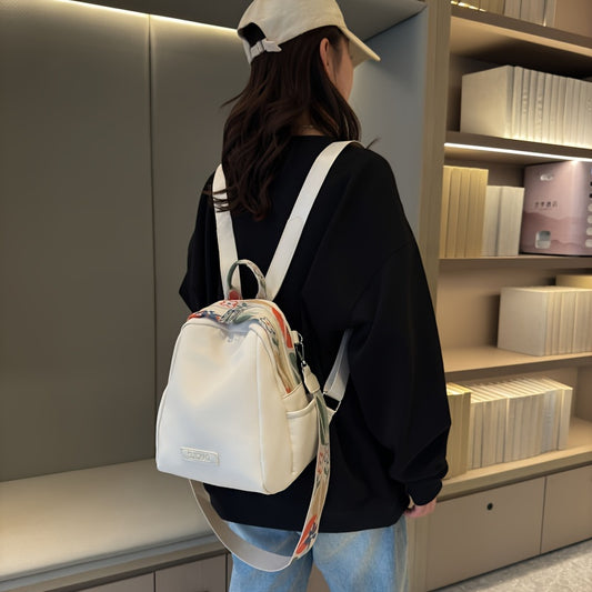 Simple Solid Color Small Backpack, Perfect for Daily Use Women's Commute